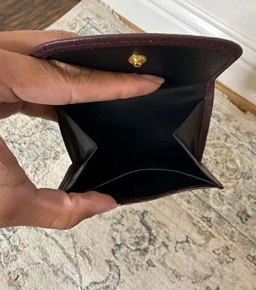 Buxton Vintage Genuine Leather Burgundy Mini Coin Purse